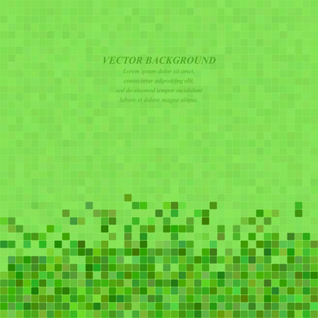 Green abstract pixel square mosaic backgroundのイラスト素材