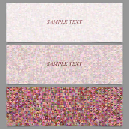Abstract triangle mosaic banner background setのイラスト素材