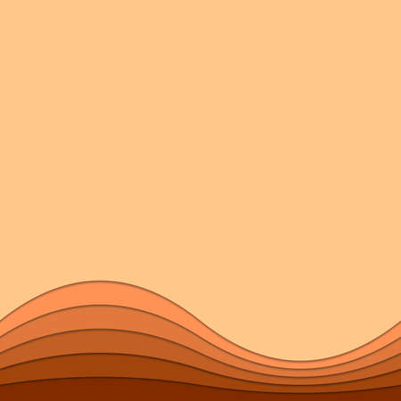 Wavy abstract background template from curved stripes - vector stationery graphic with 3d effectのイラスト素材