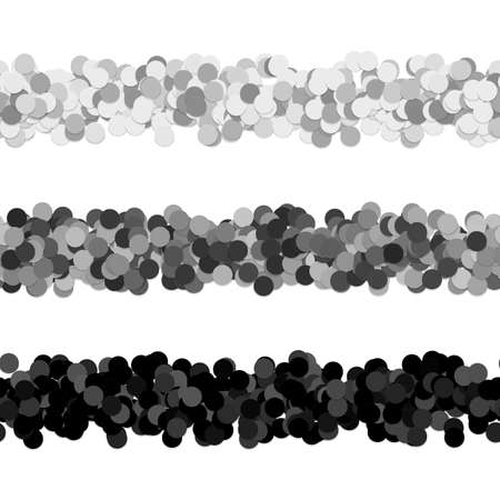 Repeatable dot pattern page dividing line design set - vector graphic elements from grey circlesのイラスト素材