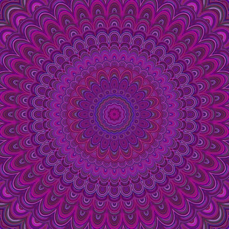 Dark purple mandala ornament background - round symmetrical vector pattern graphic design from concentric ellipsesのイラスト素材
