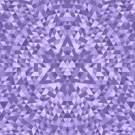 Purple geometric triangle kaleidoscope mandala background - vector pattern graphic designのイラスト素材