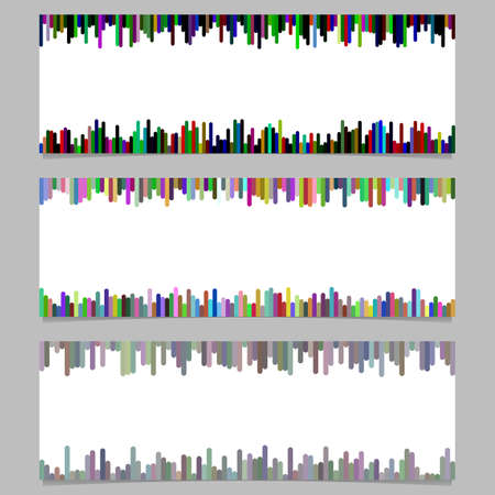 Abstract banner background design set - horizontal vector illustration from vertical lines on white backgroundのイラスト素材