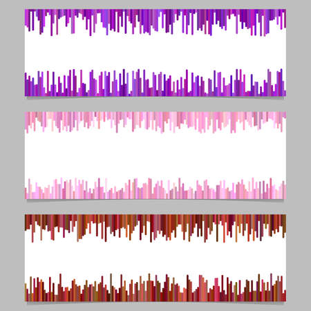 Color banner background design set - horizontal vector graphic from vertical rounded stripes on white backgroundのイラスト素材