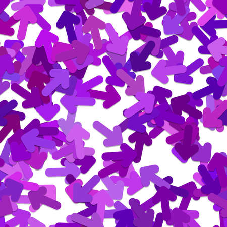 Geometric arrow pattern background graphic from purple toned rotated rounded arrows with shadow effectのイラスト素材