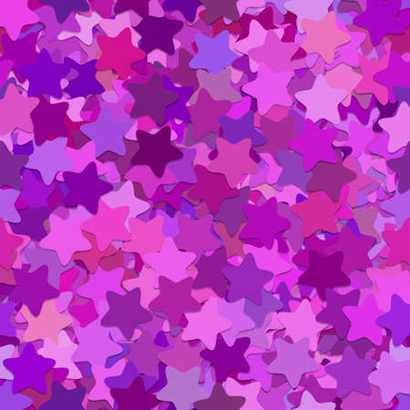 Repeating abstract geometric star pattern background - vector illustration from rounded pentagram stars in purple tones with shadow effectのイラスト素材