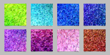 Geometrical abstract tiled triangle pattern background set - vector mosaic design from colored trianglesのイラスト素材