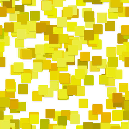 Seamless abstract chaotic square pattern background - vector design from yellow squares with shadow effectのイラスト素材