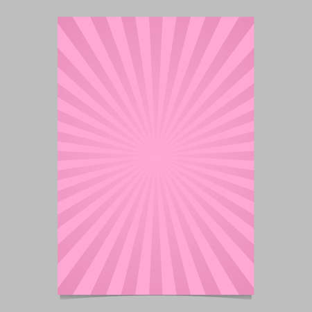 Pink abstract dynamic burst card template - vector document background graphic with striped raysのイラスト素材