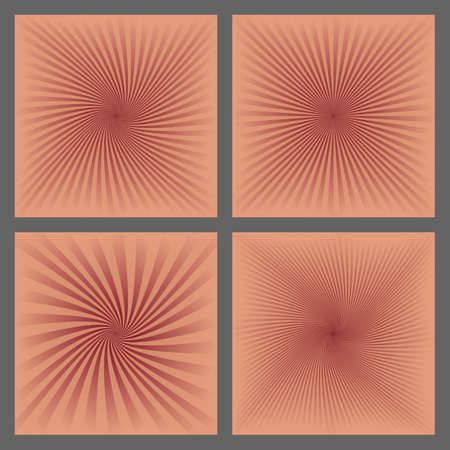 Abstract spiral ray and starburst background design set.のイラスト素材
