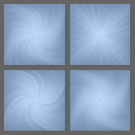 Blue spiral and star burst background design set.のイラスト素材