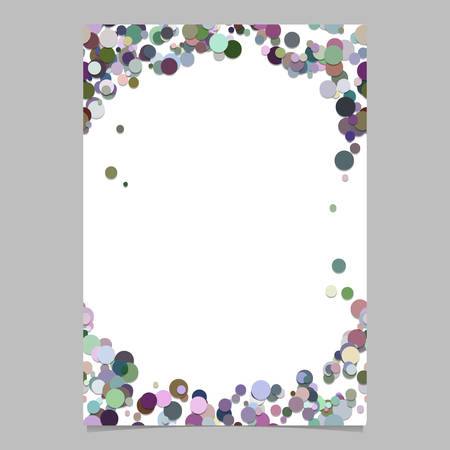 Abstract random dot design page template - trendy vector blank poster border graphic with colorful circles on white backgroundのイラスト素材