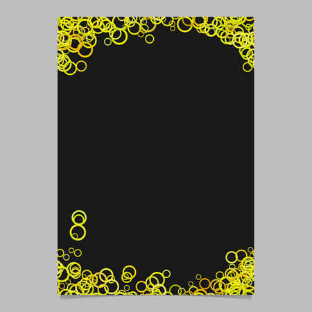 Modern chaotic circle design brochure template - trendy vector blank flyer background graphic with yellow circlesのイラスト素材