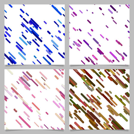 Colored abstract chaotic diagonal stripe pattern background set