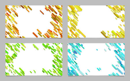 Color abstract business card background template set with diagonal stripesのイラスト素材