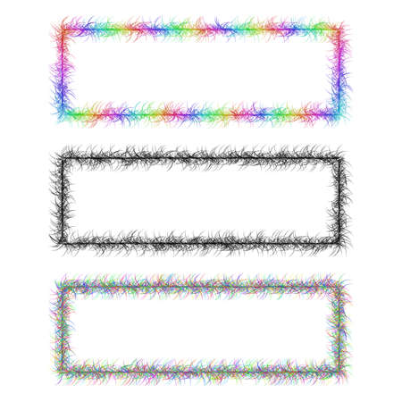 Colorful and monochrome sketch banner frame design setのイラスト素材