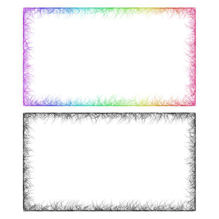 Colorful and monochrome sketchy business card frame designsのイラスト素材