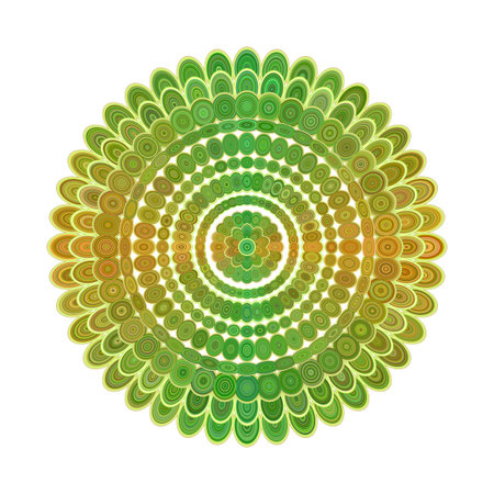 Abstract floral mandala ornament design - circular vector graphic