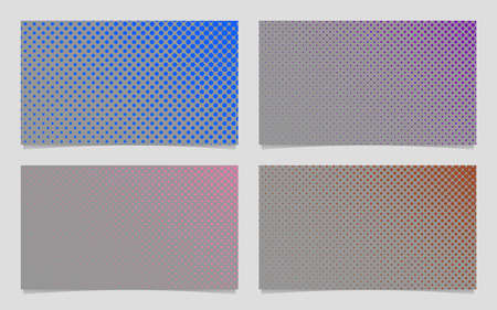 Abstract color halftone dot pattern business card background design set.のイラスト素材