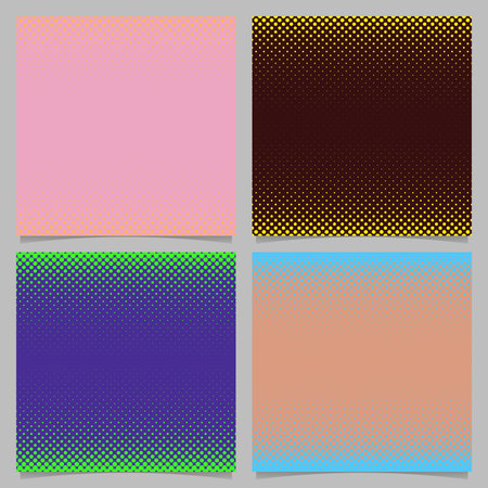 Geometric halftone circle pattern background  on squared vector stationery graphic from colored dots in varying sizesのイラスト素材
