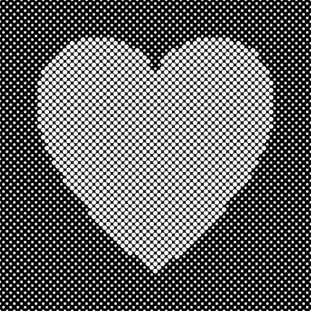 Heart shaped background design from white dots - vector graphic for Valentines Dayのイラスト素材