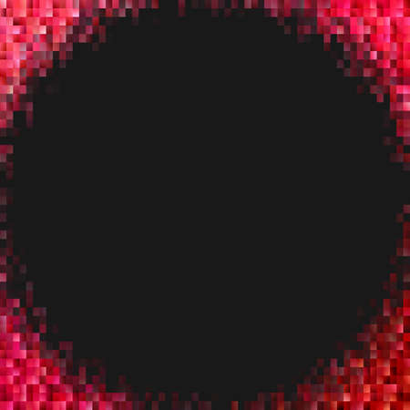 Abstract mosaic rectangle background - digital vector graphic from red gradient rectangles with blank space in the middleのイラスト素材