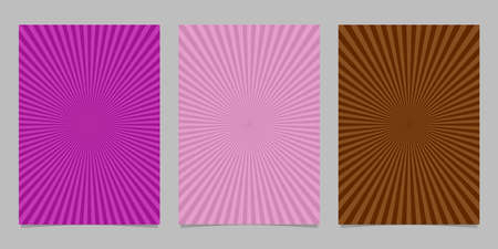 Abstract colored ray burst pattern brochure background set - vector designのイラスト素材