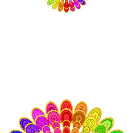 Multicolored abstract floral mandala design background - vector digital art illustrationのイラスト素材