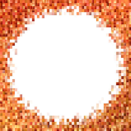 Geometrical mosaic rectangle background - gradient vector graphic design from rectangles in orange tones on white backgroundのイラスト素材