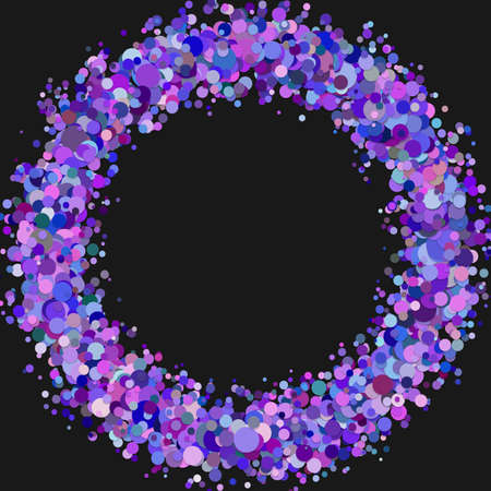 Abstract blank confetti circle background template with dispersed dots - vector illustrationのイラスト素材