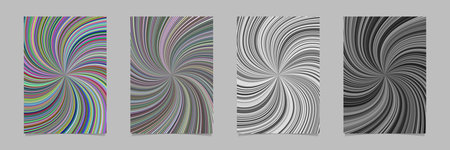 Hypnotic abstract spiral burst stripe page background template set - vector stationery designsのイラスト素材