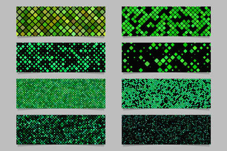 Green abstract modern diagonal rounded square pattern banner background set - vector graphic designのイラスト素材
