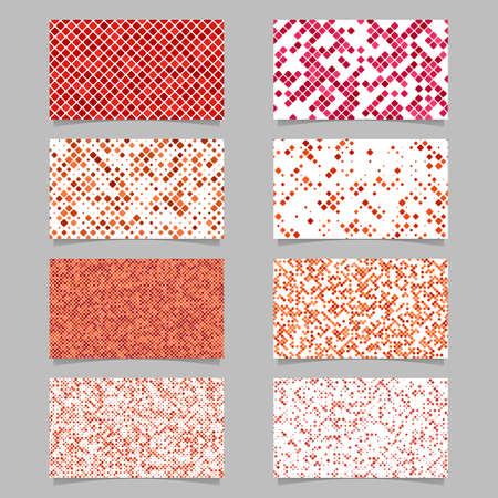 Red card background set - vector template designs with diagonal square patternのイラスト素材