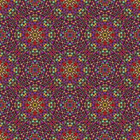Oriental pattern background design - kaleidoscope geometrical abstract mosaic multicolored vector wallpaper graphicのイラスト素材
