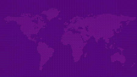 Halftone world map background - vector circle pattern graphic designのイラスト素材