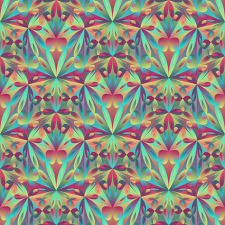 Triangular flower pattern background - seamless abstract polygonal multicolored vector wallpaper