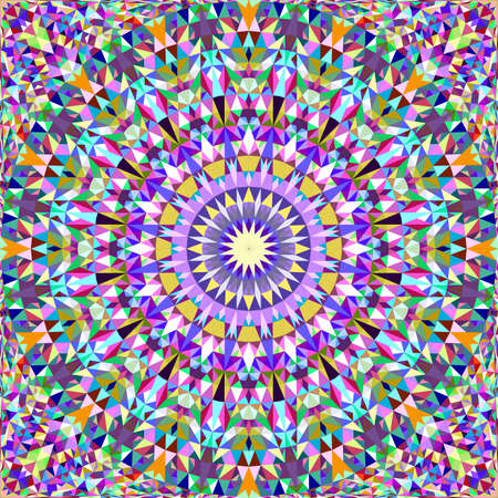 Colorful seamless abstract triangle mosaic tile kaleidoscope mandala wallpaper pattern - symmetrical vector background designのイラスト素材