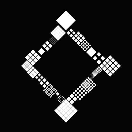 Geometrical minimal abstract diagonal square frame borderのイラスト素材