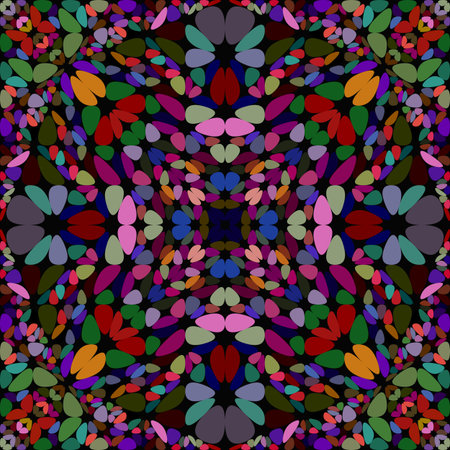 Colorful repeating stone mosaic pattern background design - abstract geometric vector ornament...