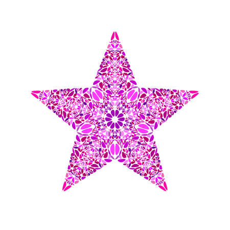 Geometrical isolated abstract floral mosaic star polygonのイラスト素材