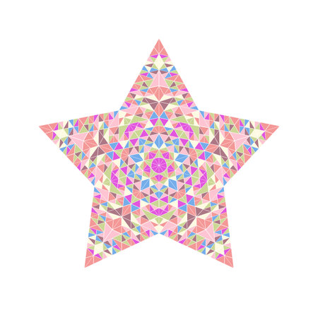 Abstract colorful polygonal triangle mosaic ornament star shape
