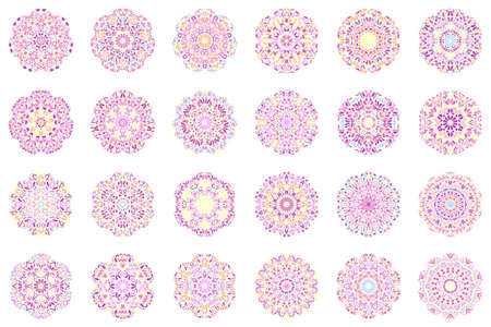 Colorful abstract geometrical flower mandala setのイラスト素材