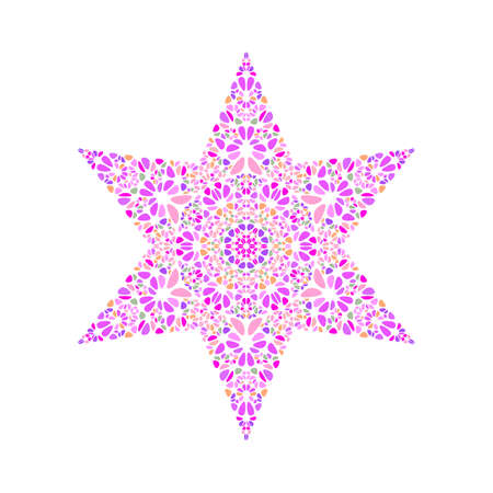 Isolated colorful geometrical gravel ornament star symbolのイラスト素材