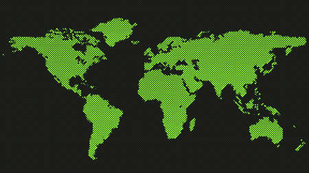 Halftone world map background - graphic design with dotsのイラスト素材