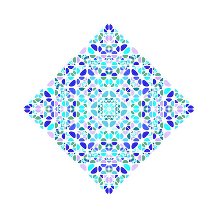 Isolated geometrical stone diagonal square symbol template - colorful squared abstract vector design element from gravel stonesのイラスト素材