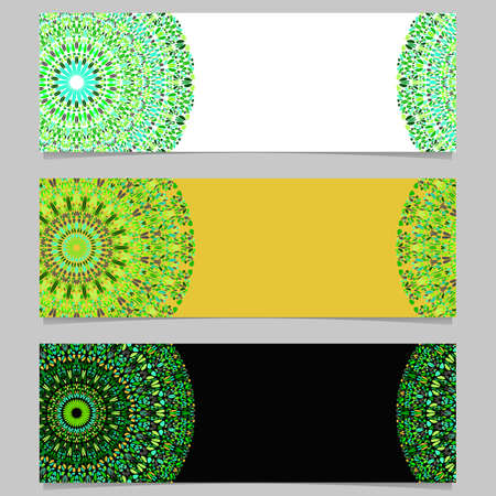 Gravel mandala banner background set - abstract vector graphic designs with colorful mandalasのイラスト素材