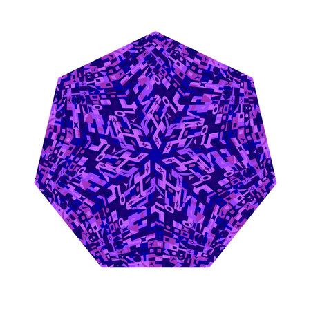 Isolated tiled mosaic heptagon  template - ornamental geometrical heptagonal colorful vector element...