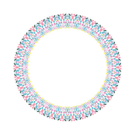 Mosaic wreath - round abstract circular vector design elementのイラスト素材