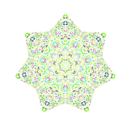 Geometrical colorful floral mosaic ornament star symbol templateのイラスト素材