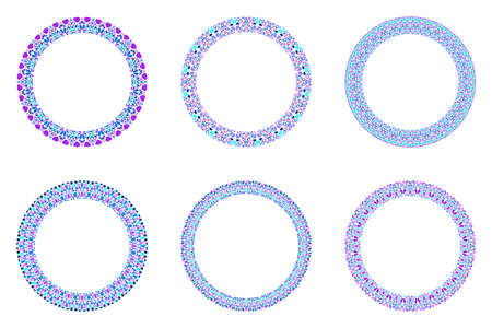 Abstract geometrical stone mosaic round wreath setのイラスト素材